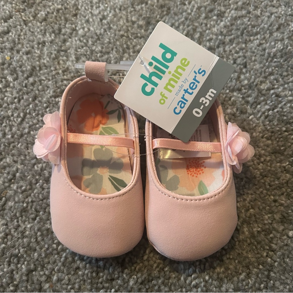 Carter's Soft Pink Baby Walker Shoes